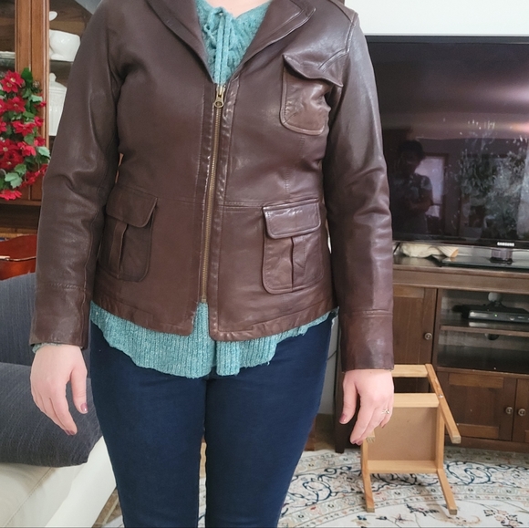 Gap genuine leather jacket - Picture 7 of 8